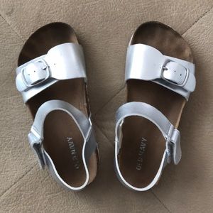 Silver metallic sandals girls size 12 Old Navy